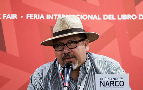 Javier Valdez speaking at a book launch in November 2016. Source: The Committee to Protect Journalists