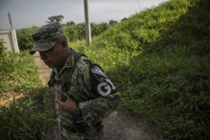 solder in uniform on patrol