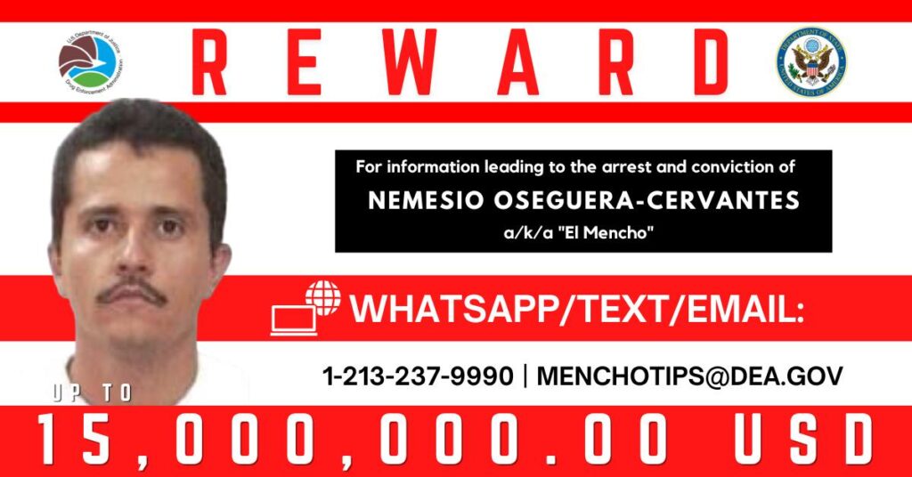 Oseguera DEA Reward Poster